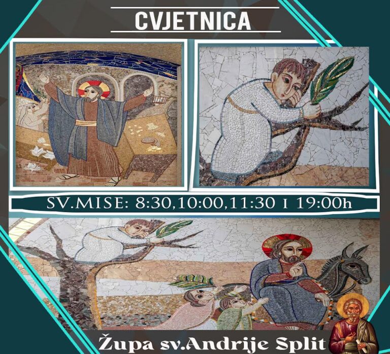 Raspored misa na Cvjetnicu