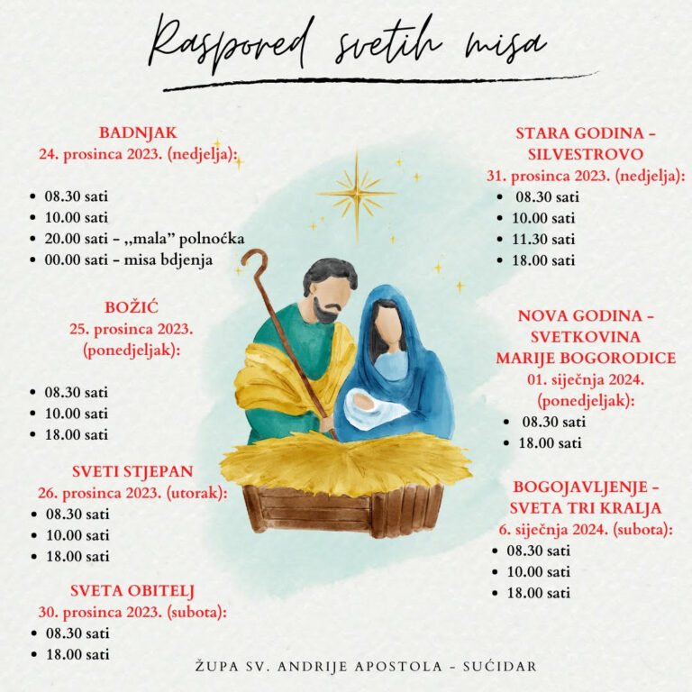 Raspored bogoslužja u božićno vrijeme